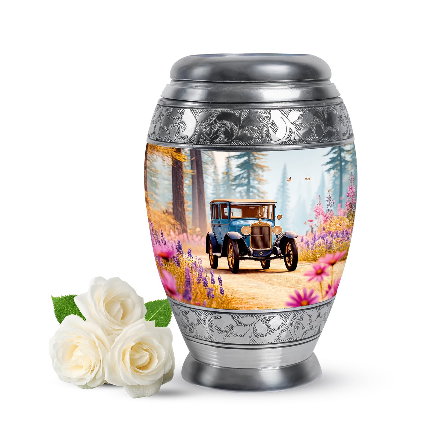 Ethereal Car Memorial Cremation Urns - Teal 10-inch, 200 cu in - Yatskia