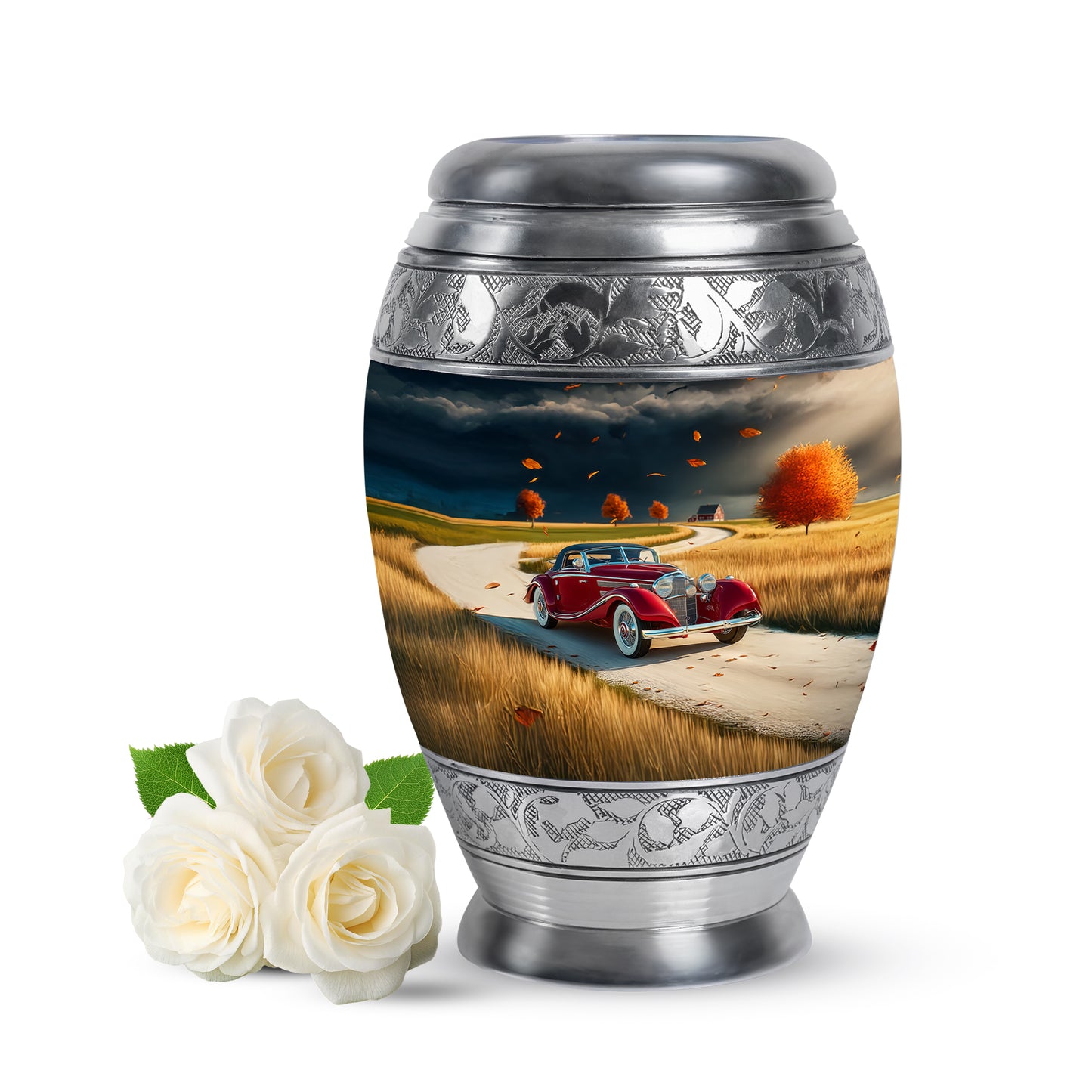Personalized Blue Car Cremation Urns for Ashes - Enchanting 10-inch - Yatskia