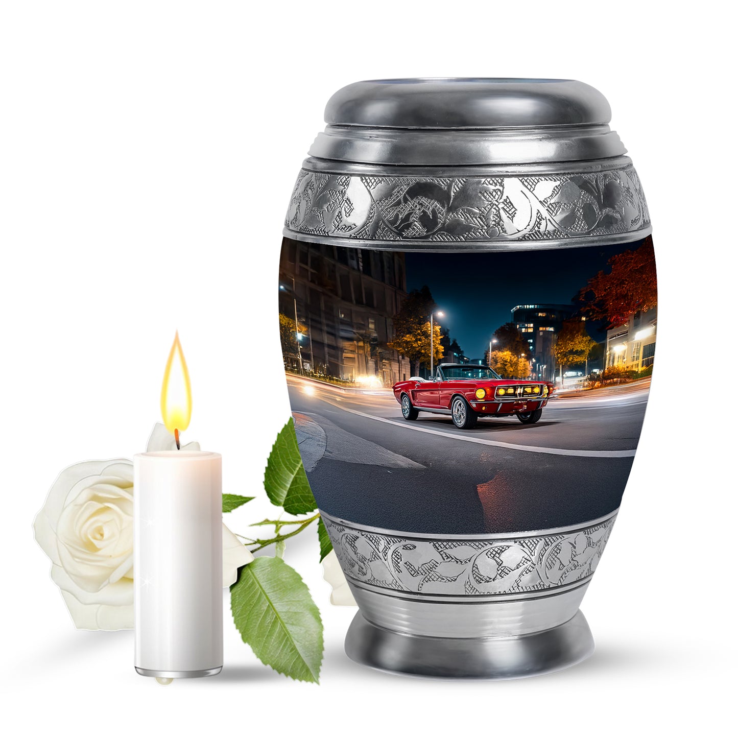 Blue Treasured Car Cremation Urns for Human Ashes - 10-inch, 200 cu in - Yatskia