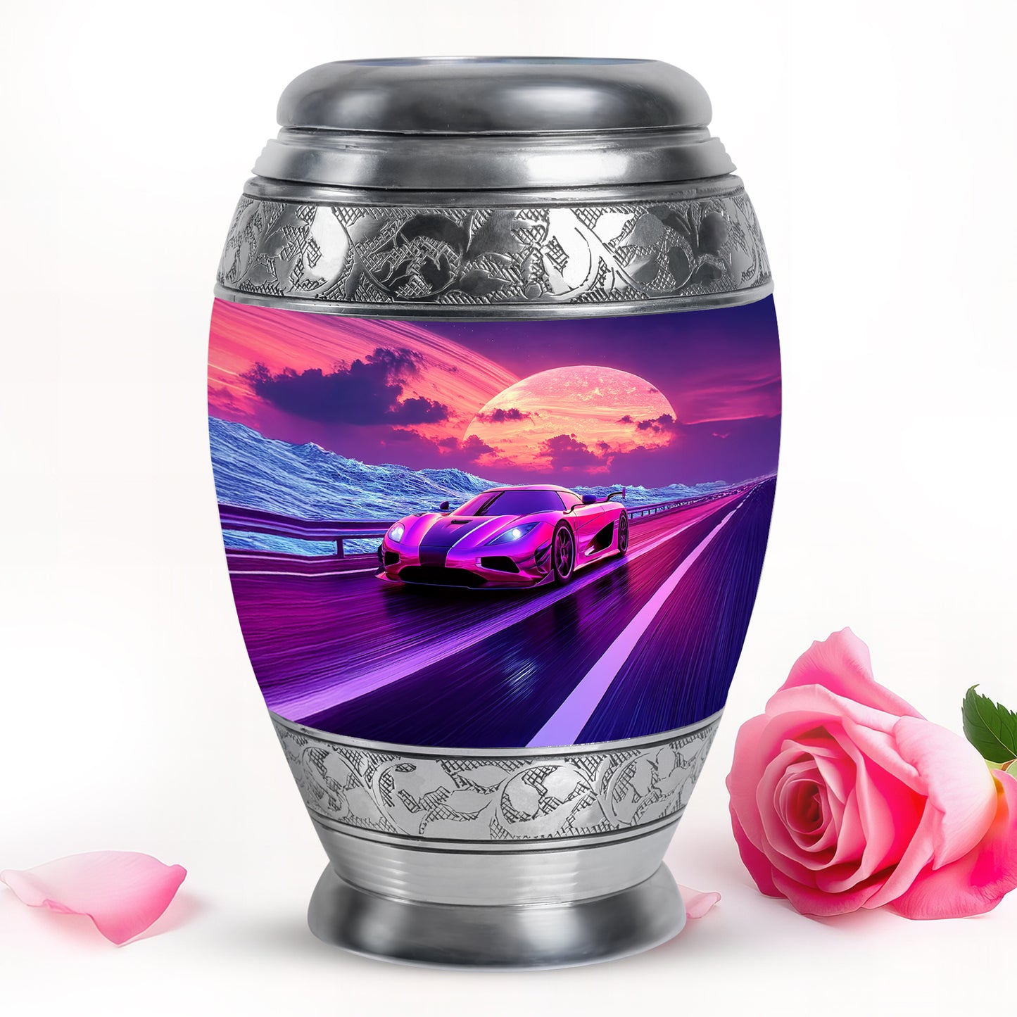Personalized Seraphic Car Cremation Urns - Blue 10-inch, 200 cu in - Yatskia
