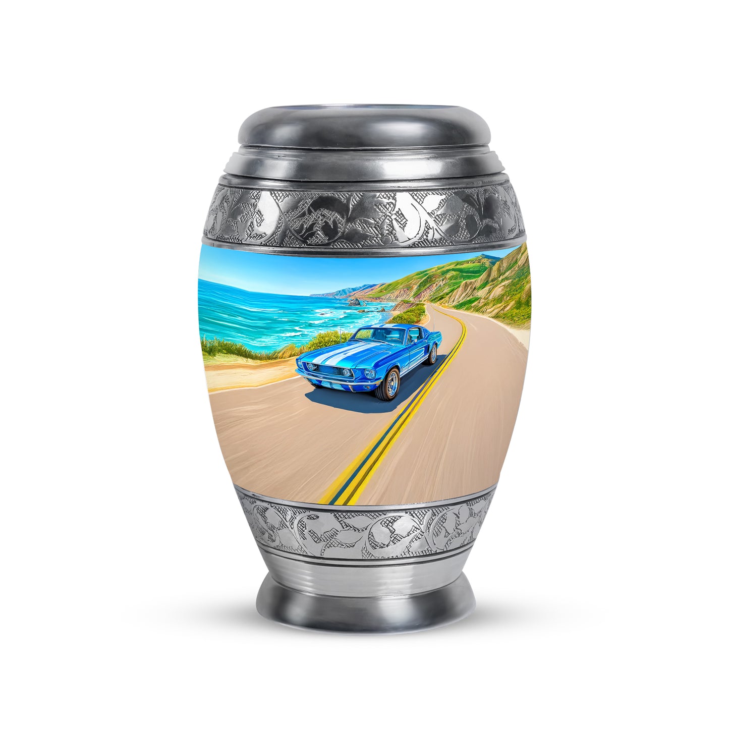 Personalized Blue Revered Car Cremation Urns for Human Ashes - Yatskia