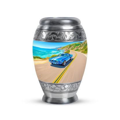 Personalized Blue Revered Car Cremation Urns for Human Ashes - Yatskia