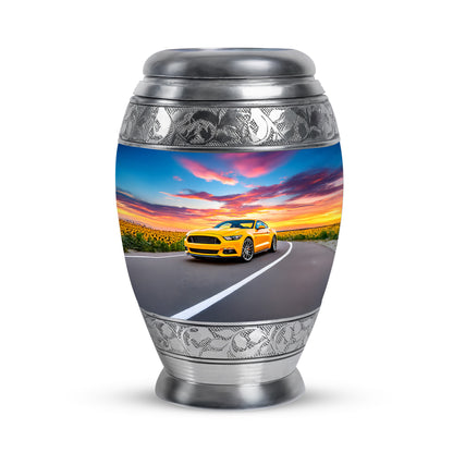 Personalized Magnificent Car Cremation Urns - Blue 10-inch, 200 cu in - Yatskia