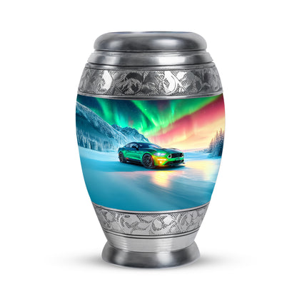 Blue Car Heritage Cremation Urns for Human Ashes - 10-inch, 200 cu in - Yatskia