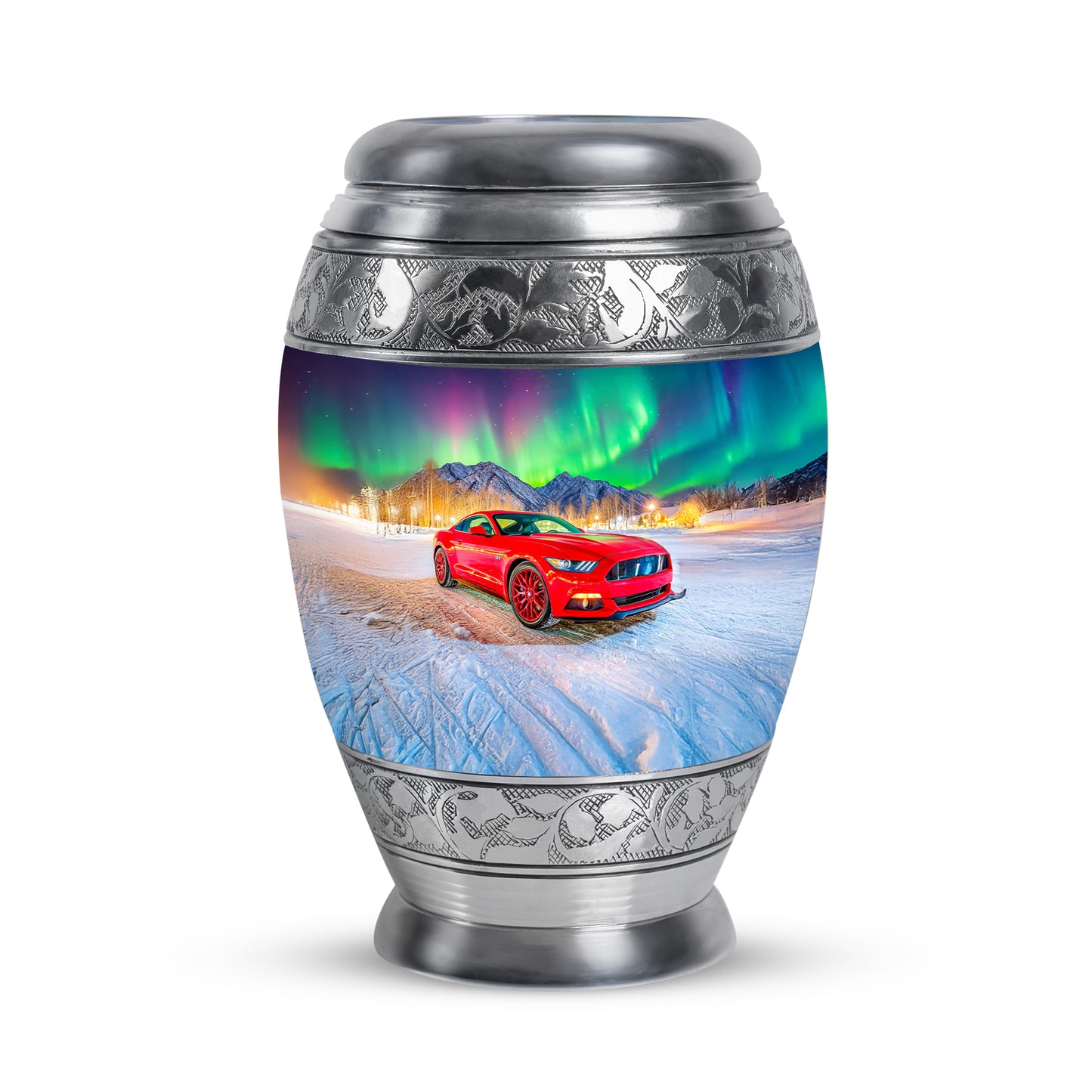 Personalized Elegant Car Cremation Urns - Blue 10-inch, 200 cu in - Yatskia