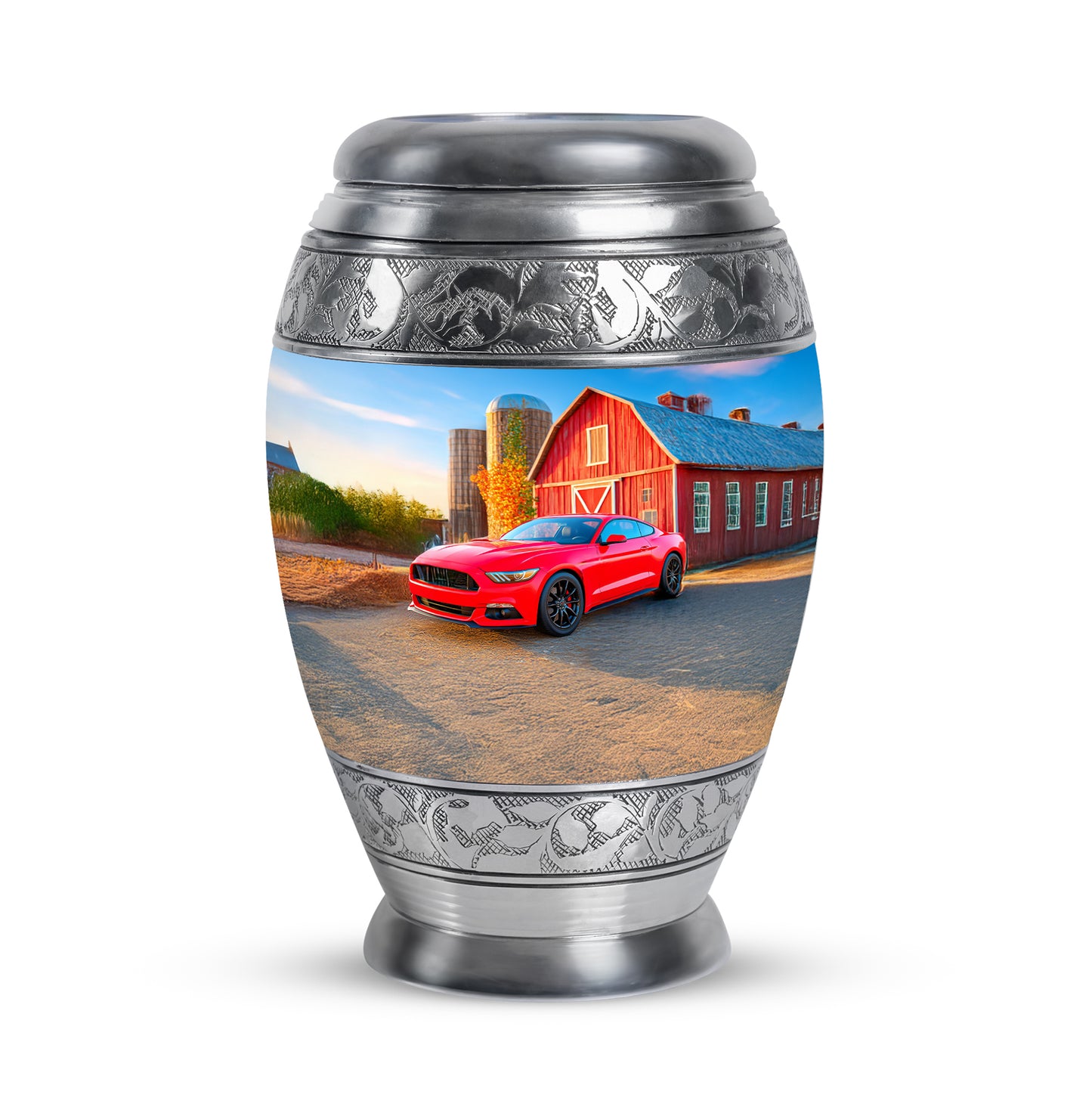 Blue Serene Car Memorial Urn for Ashes - 10-inch, 200 cu in - Yatskia