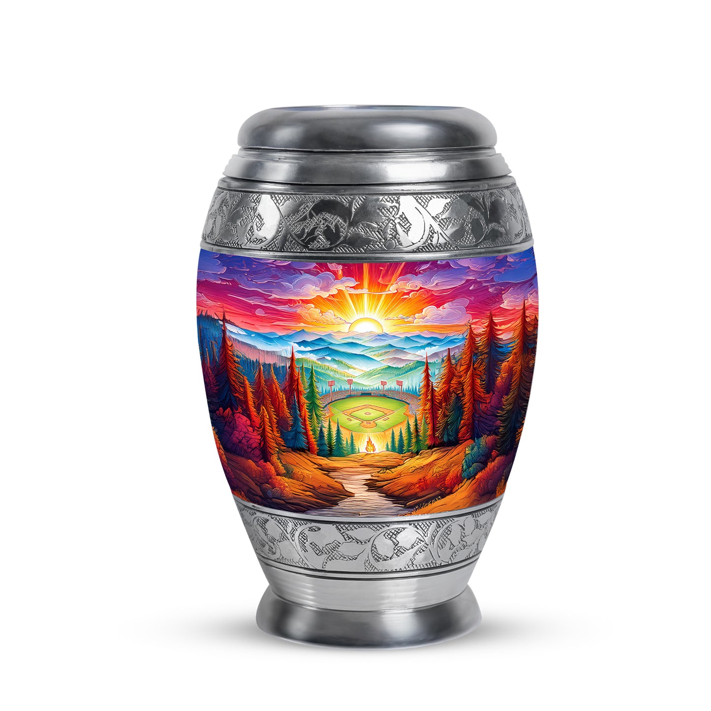 Personalized Baseball Cremation Urns - Eminent Red 10-inch, 200 cu in - Yatskia