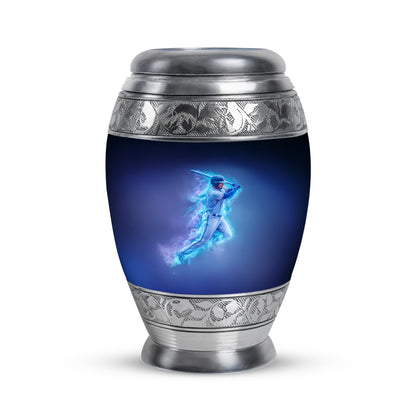 Resplendent Blue Baseball Cremation Urn for Ashes - 10-inch, 200 cu in - Yatskia