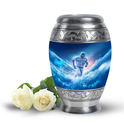 Regal Baseball Memorial Cremation Urns - Blue 10-inch, 200 cu in - Yatskia
