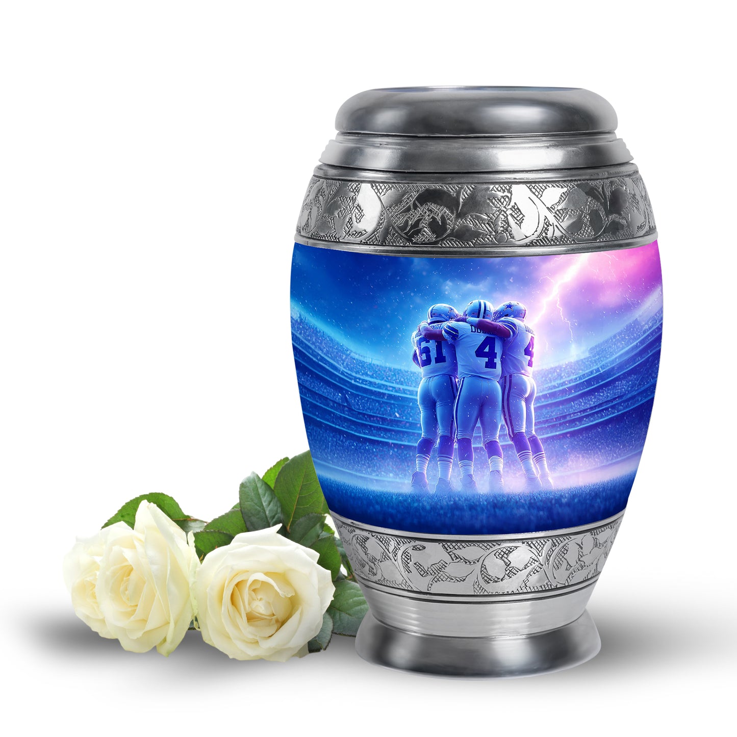 Personalized Blue Baseball Cremation Urns for Ashes - Enchanting 10-inch - Yatskia