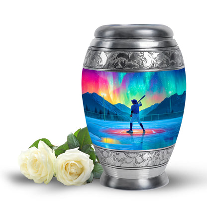 Personalized Blue Baseball Cremation Urns for Ashes - Transcendent 10-inch - Yatskia