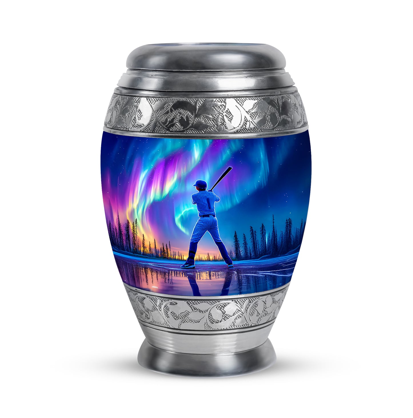 Personalized Blue Baseball Cremation Urns for Ashes - Transcendent 10-inch - Yatskia
