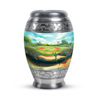 Teal Baseball Cremation Urns - Honored Benediction 10-inch, 200 cu in - Yatskia