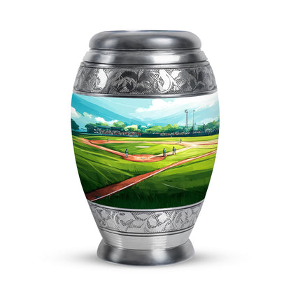 Personalized Eternal Baseball Cremation Urns - Teal 10-inch, 200 cu in - Yatskia