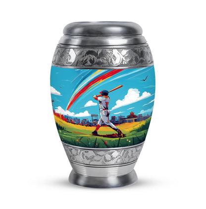 Distinguished Teal Baseball Cremation Urn for Ashes - 10-inch, 200 cu in - Yatskia