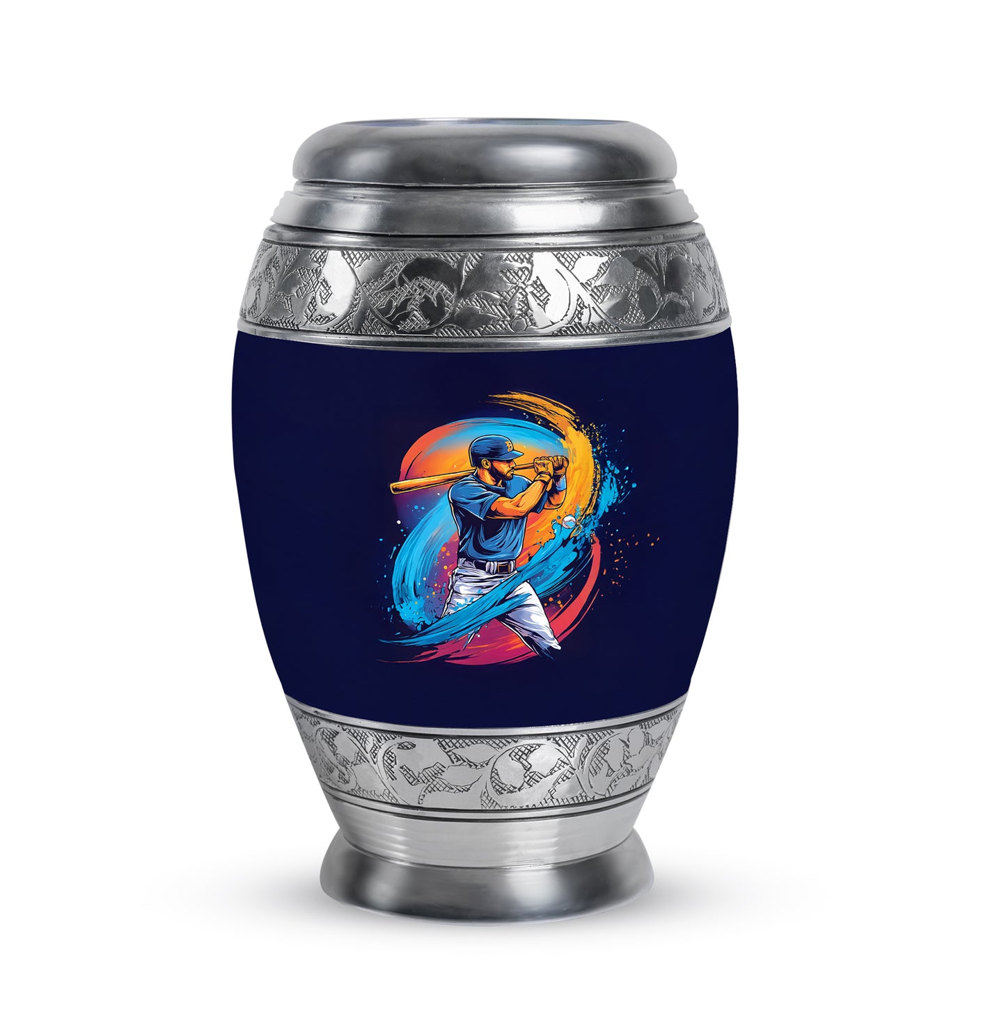Harmonious Baseball Cremation Urns for Human Ashes - Blue 10-inch - Yatskia