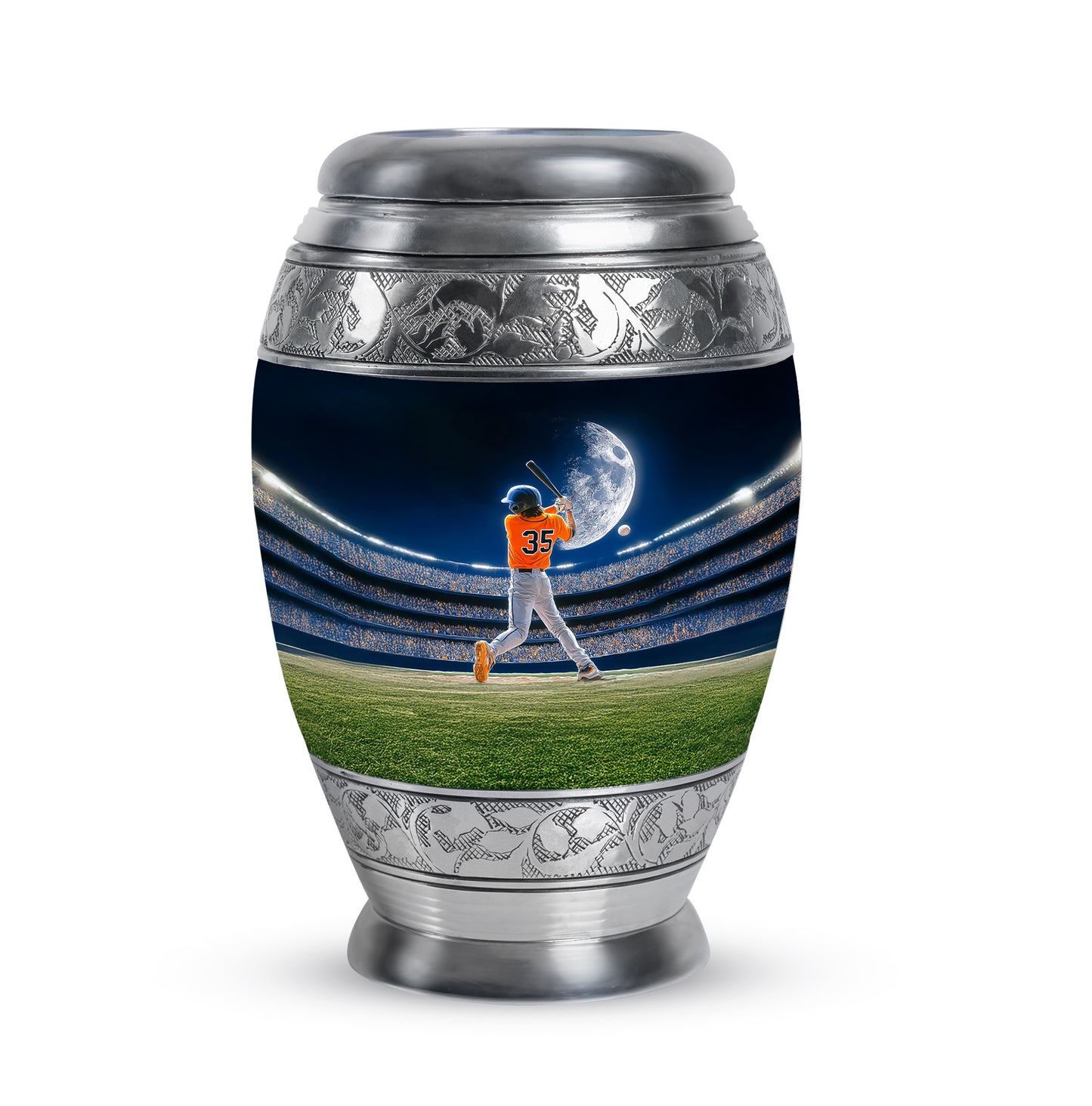 Everlasting Blue Baseball Sentinel Urn for Human Ashes - 10-inch, 200 cu in - Yatskia