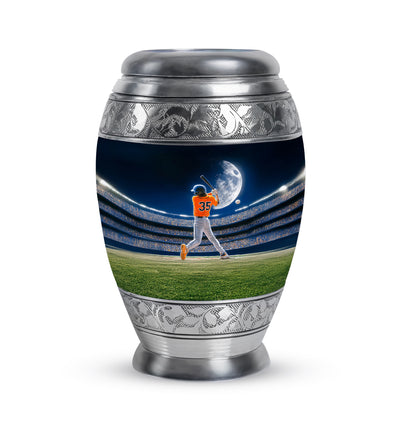 Everlasting Blue Baseball Sentinel Urn for Human Ashes - 10-inch, 200 cu in - Yatskia