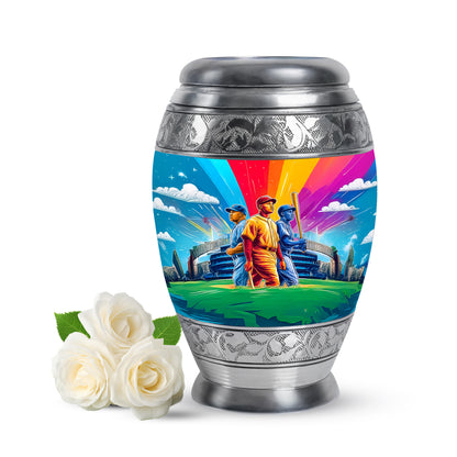 Blue Resounding Baseball Memorial Urn for Ashes - 10-inch, 200 cu in - Yatskia