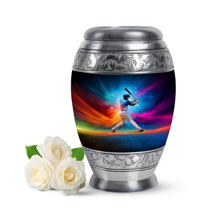 Blue Baseball Resting Place Cremation Urns for Human Ashes - 10-inch, 200 cu in - Yatskia