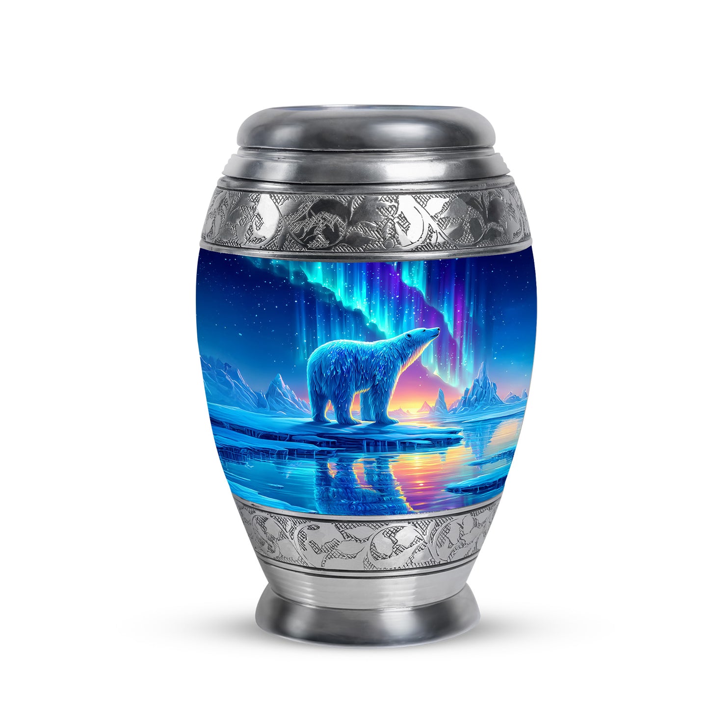 Ethereal Bear Memorial Cremation Urns - Blue 10-inch, 200 cu in - Yatskia