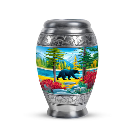 Blue Bear Guardian Cremation Urns for Human Ashes - 10-inch, 200 cu in - Yatskia