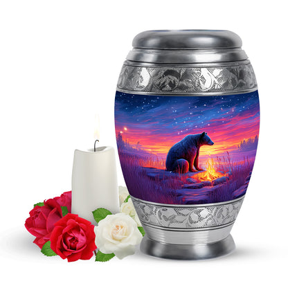 Everlasting Blue Bear Journey Urn for Human Ashes - 10-inch, 200 cu in - Yatskia