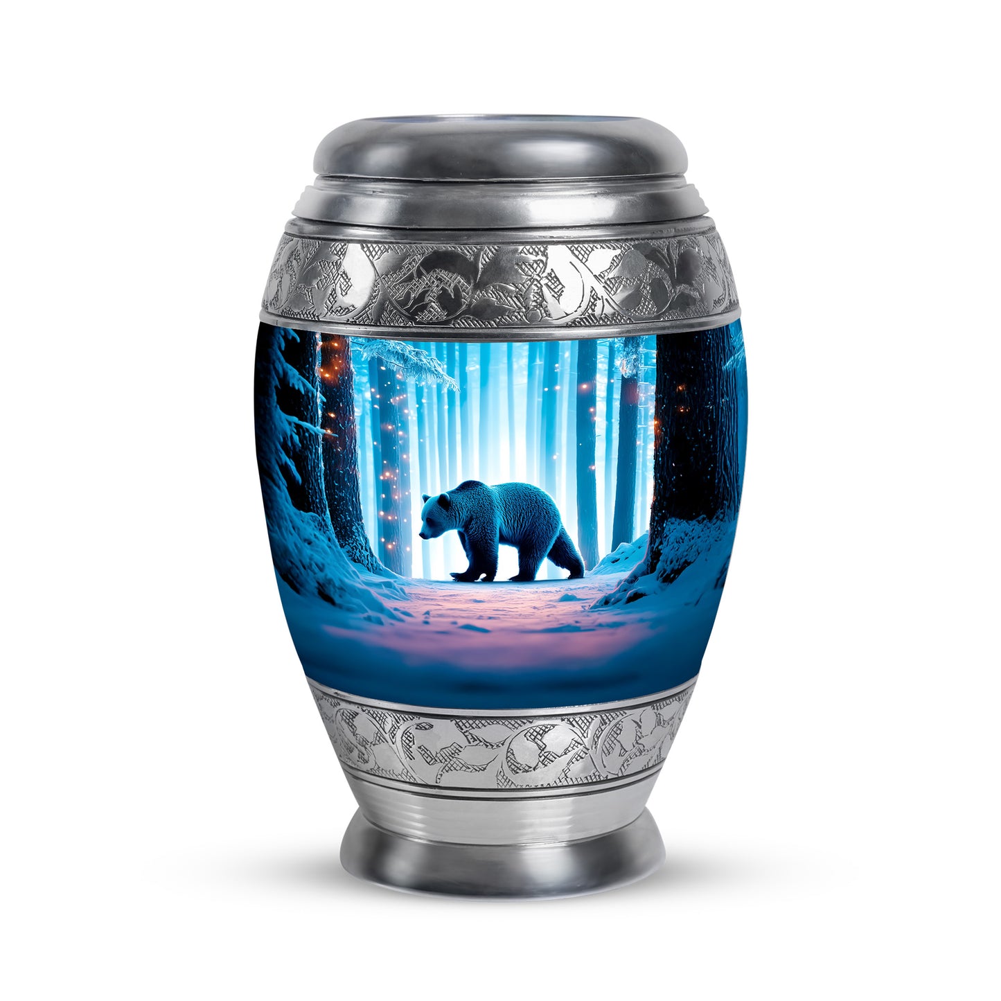 Personalized Teal Bear Cremation Urns for Ashes - Captivating 10-inch - Yatskia