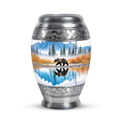 Blue Bear Guardian Cremation Urns for Human Ashes - 10-inch, 200 cu in - Yatskia