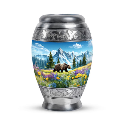 Personalized Eternal Bear Cremation Urns - Blue 10-inch, 200 cu in - Yatskia