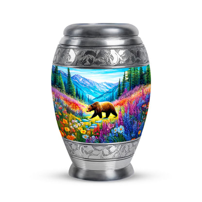Personalized Teal Heavenly Bear Cremation Urns for Human Ashes - 10-inch, 200 cu in - Yatskia