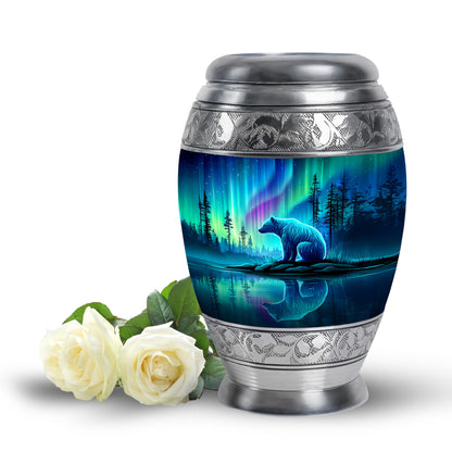 Personalized Eternal Bear Cremation Urns - Blue 10-inch, 200 cu in - Yatskia