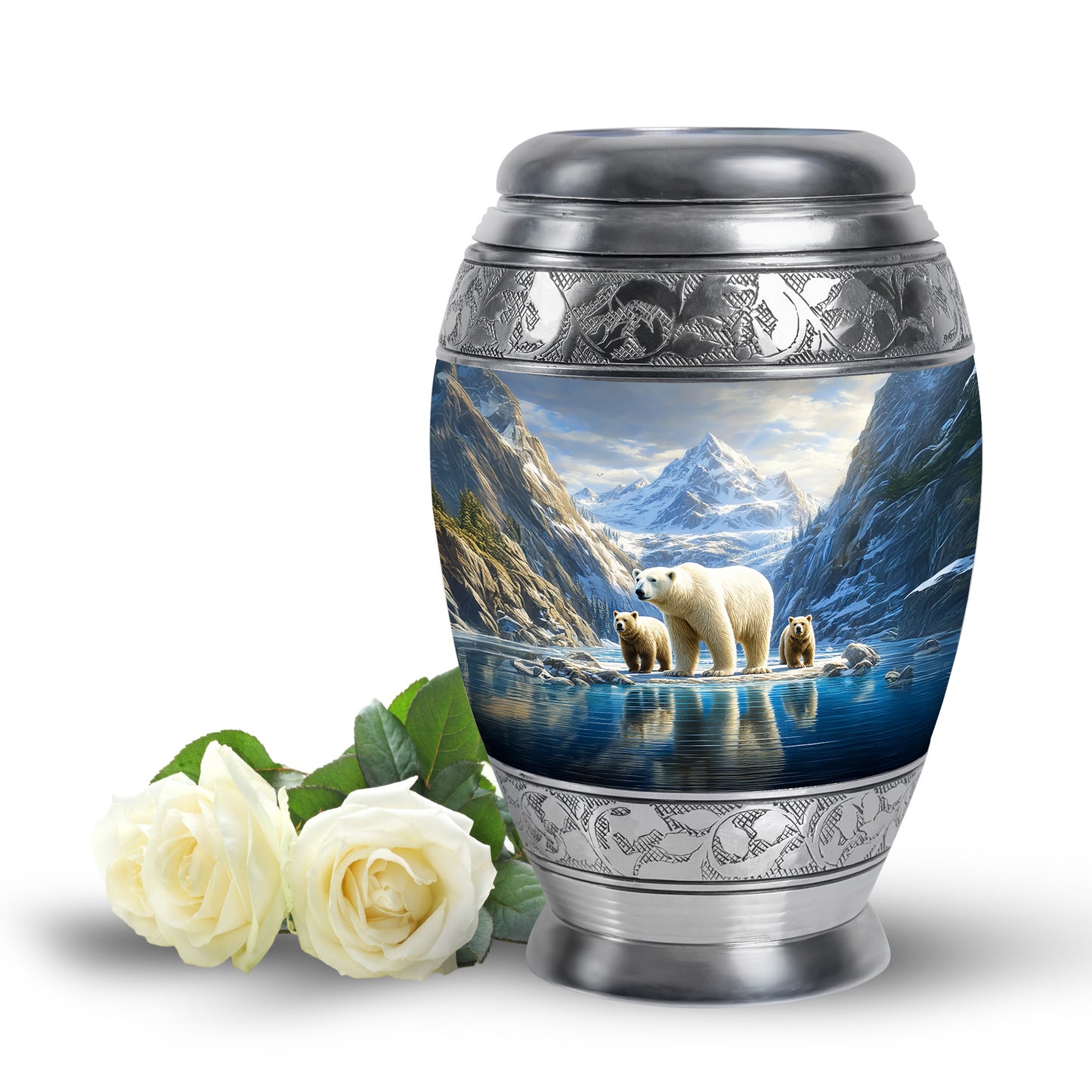Inspiring Blue Bear Journey Urn for Human Ashes - 10-inch, 200 cu in - Yatskia
