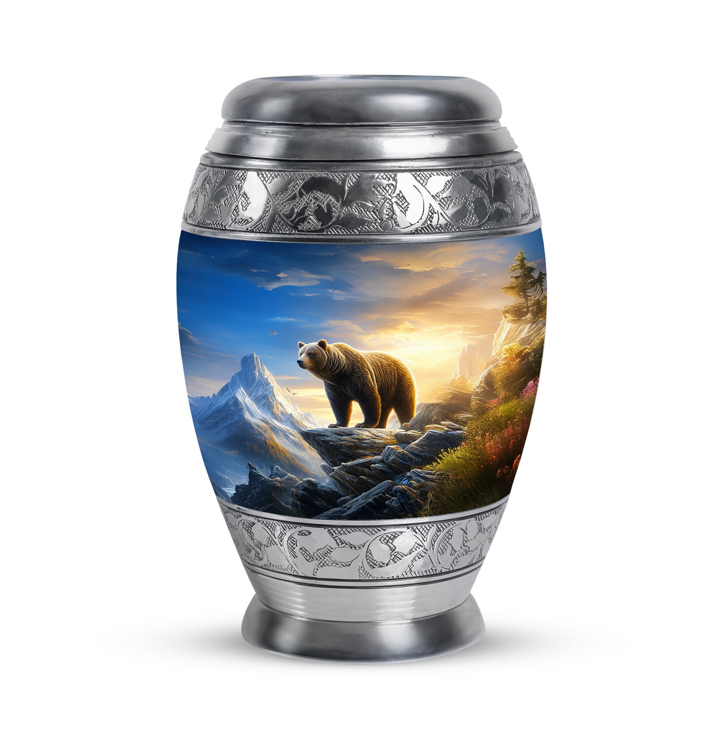 Personalized Bear Cremation Urns - Wondrous Blue 10-inch, 200 cu in - Yatskia