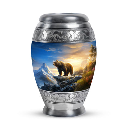 Personalized Bear Cremation Urns - Wondrous Blue 10-inch, 200 cu in - Yatskia