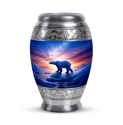Personalized Elegant Bear Cremation Urns - Blue 10-inch, 200 cu in - Yatskia