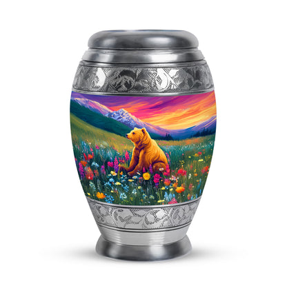 Personalized Pink Sovereign Bear Cremation Urns for Human Ashes - 10-inch, 200 cu in - Yatskia