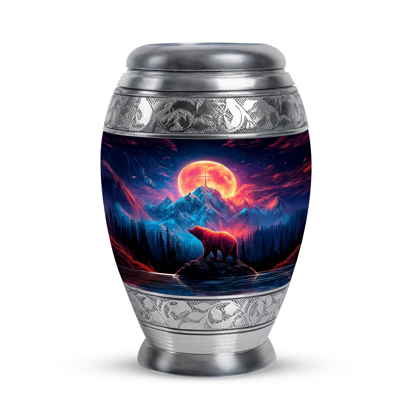 Inspiring Blue Bear Sanctuary Urn for Human Ashes - 10-inch, 200 cu in - Yatskia