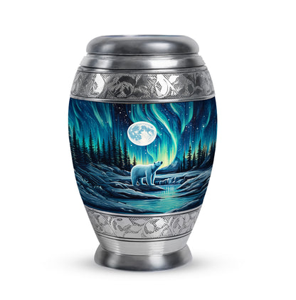 Blessed Bear Cremation Urns for Human Ashes - Blue 10-inch - Yatskia