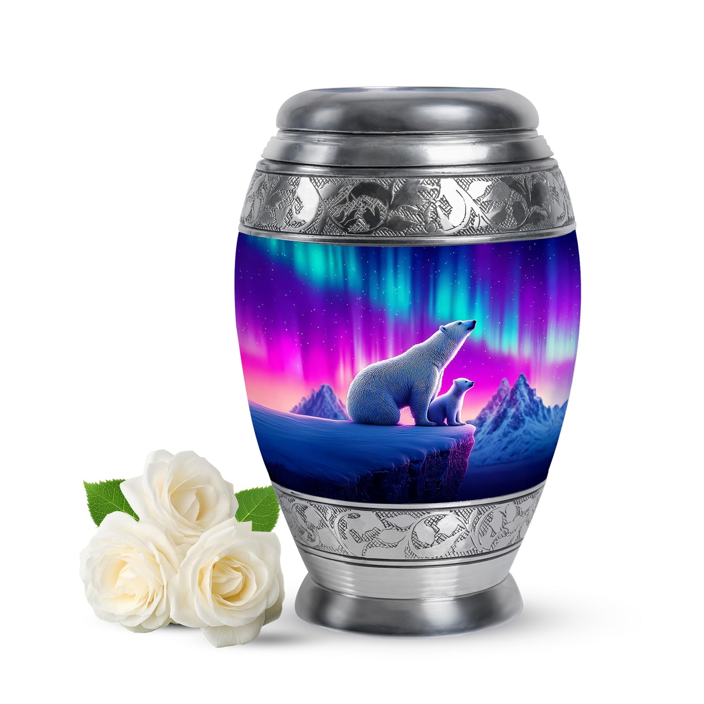 Timeless Blue Bear Cremation Urn for Ashes - 10-inch, 200 cu in - Yatskia