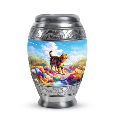 Blue Cat Comfort Cremation Urns for Human Ashes - 10-inch, 200 cu in - Yatskia