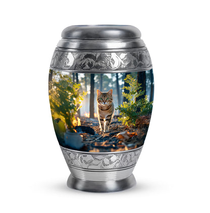 Blue Cat Comfort Cremation Urns for Human Ashes - 10-inch, 200 cu in - Yatskia