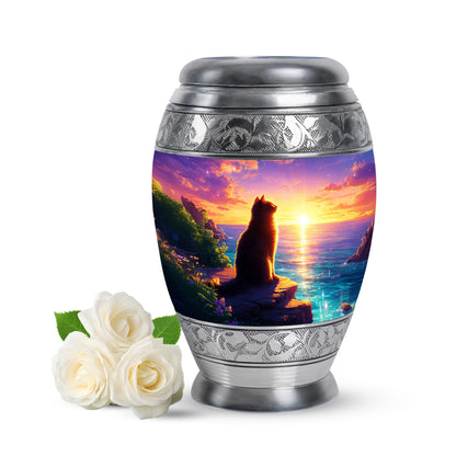 Pink Serene Cat Memorial Urn for Ashes - Yatskia