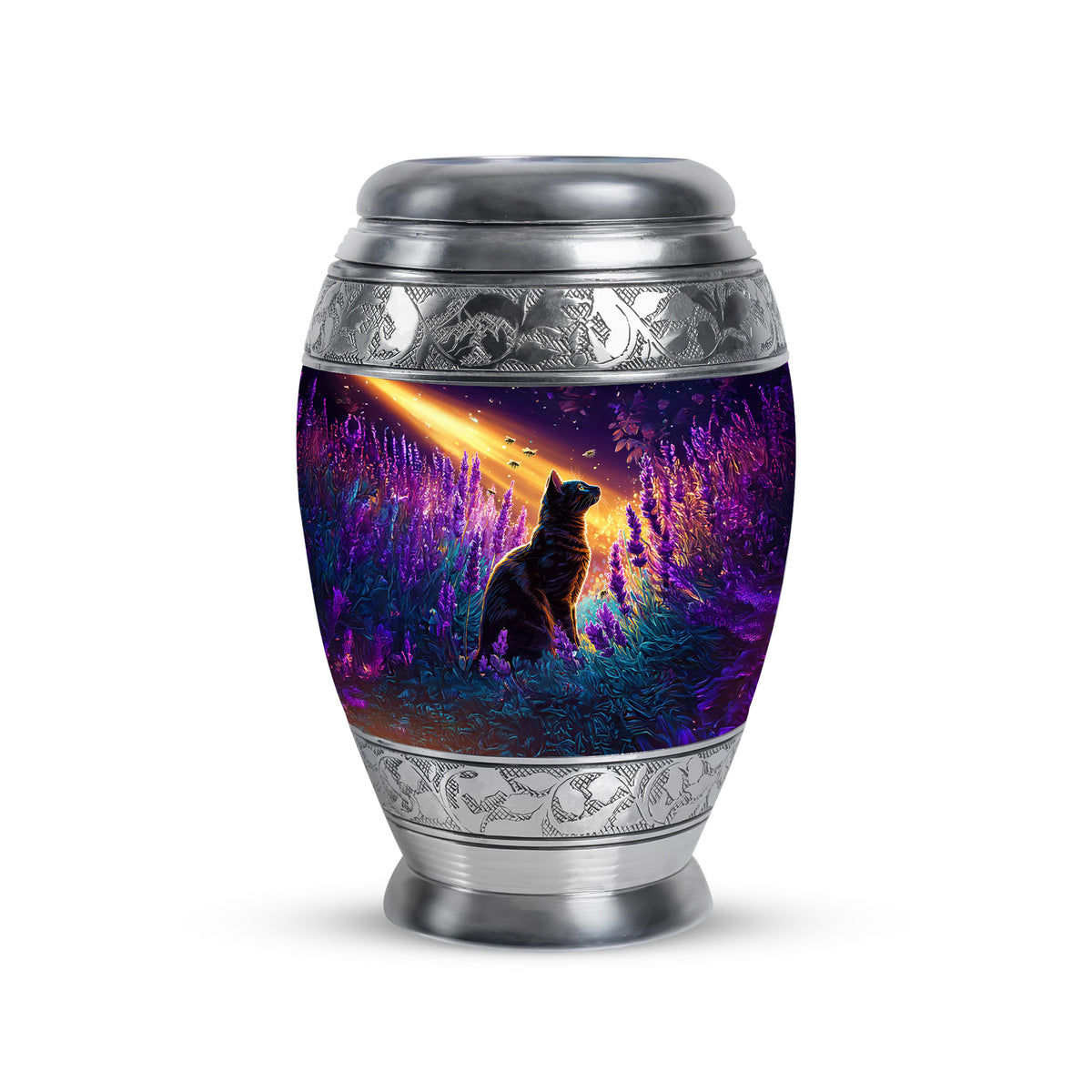 Hallowed Cat Cremation Urns for Human Ashes - Purple - Yatskia