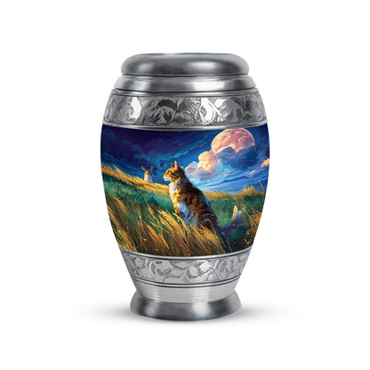 Blue Resounding Cat Memorial Urn for Ashes - Yatskia