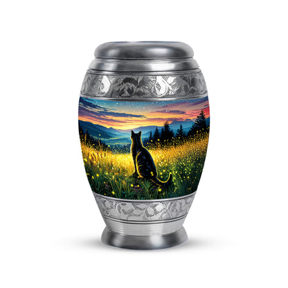 Gold Beloved Cat Cremation Urns for Human Ashes - 10-inch, 200 cu in - Yatskia