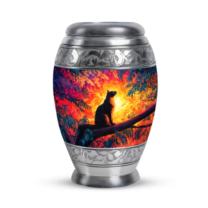 Red Sacred Cat Cremation Urns for Human Ashes - 10-inch, 200 cu in - Yatskia