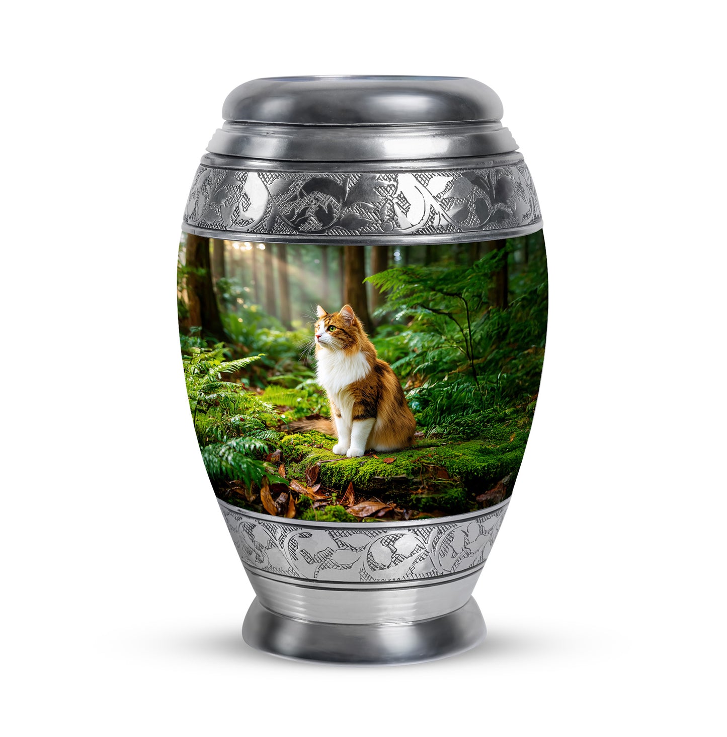Gold Cat Sanctuary Cremation Urns for Human Ashes - 10-inch, 200 cu in - Yatskia