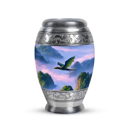 Personalized Dragon Cremation Urns - Soothing Blue 10-inch, 200 cu in - Yatskia