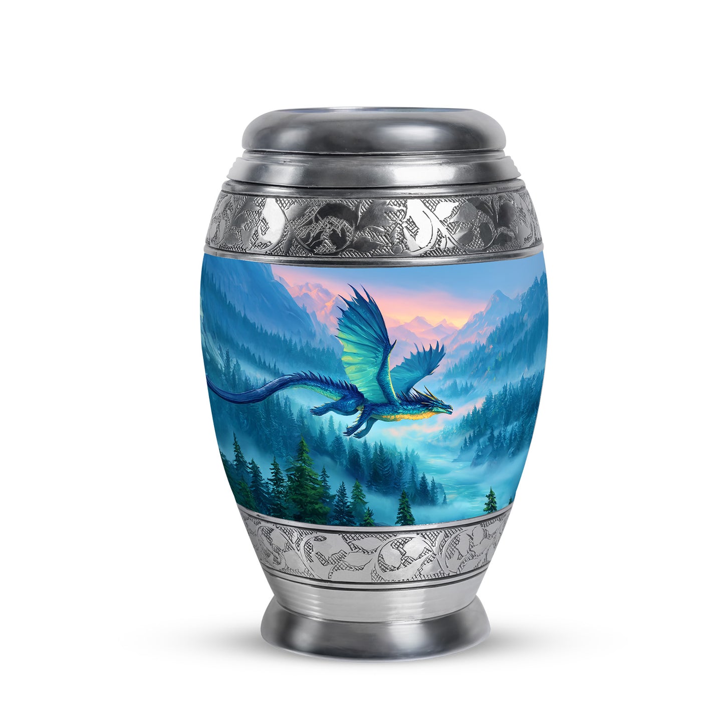Personalized Blue Dragon Cremation Urns for Ashes - Captivating 10-inch - Yatskia